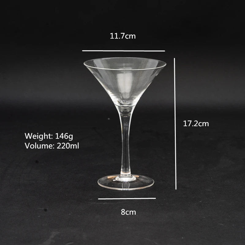 customize wine tasting martini glass Lead free crystal triangle cocktail glasses with stem