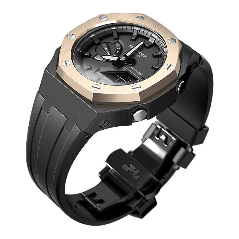 gshock original GA2100 metal case mod 316l stainless steel watch case with diamond bezel for casioak mod ga2100