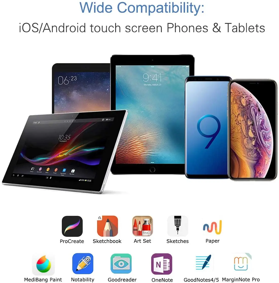 Цифровой активный стилус Lenovo совместимый с сенсорными экранами iOS и Android для iPad