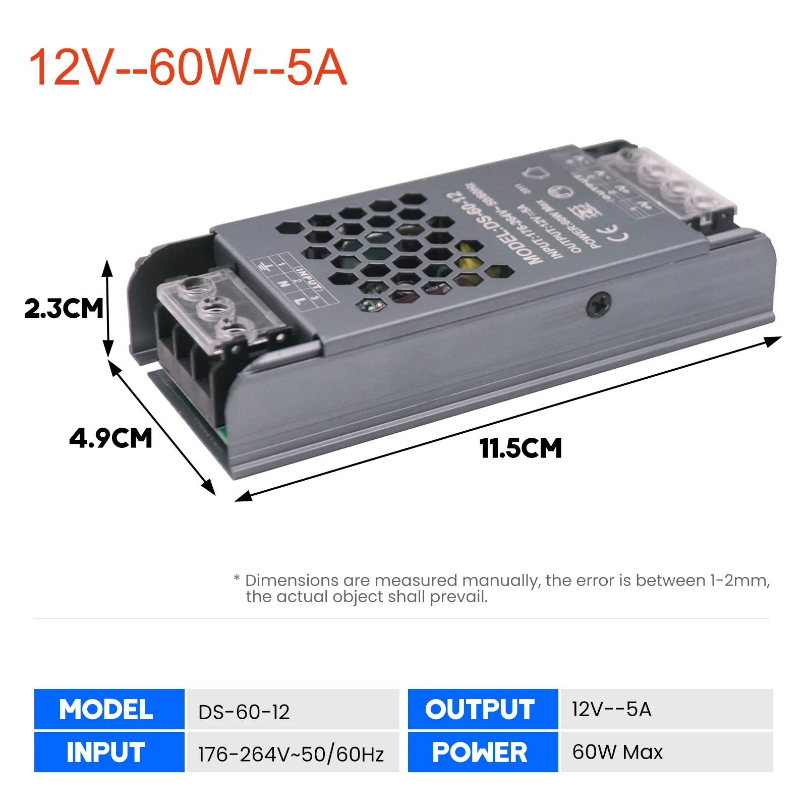 Switching Power Supply DC 12V 24V 60W 80W 100W 120W 200W 300W 400W Lighting Transformer AC 180-250V Source Adapter For LED Strip