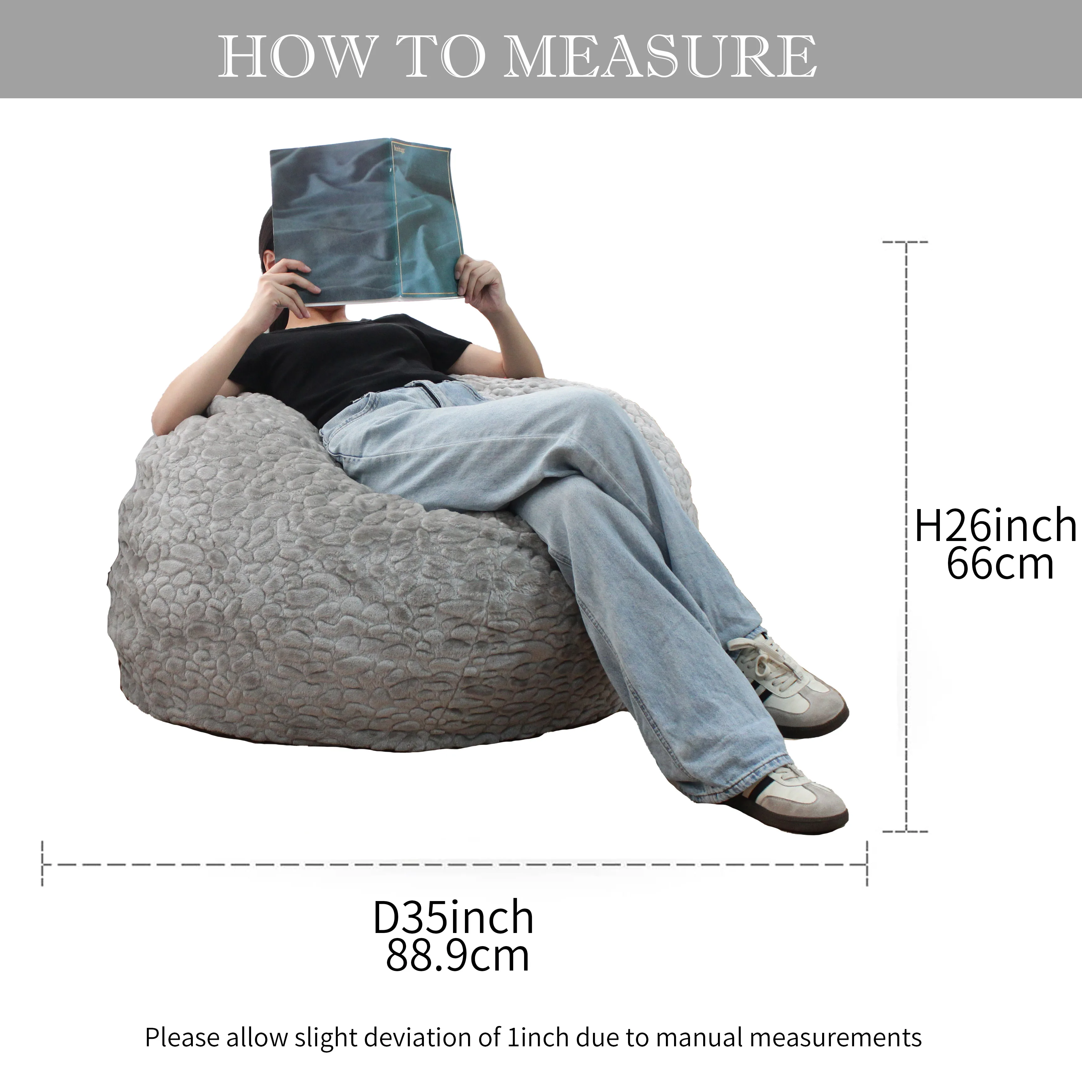 Amity Living Room Sofas Compressed Bean Bag Chairs Giant Beanbag Home Furniture Fabric Single Sofa Couch