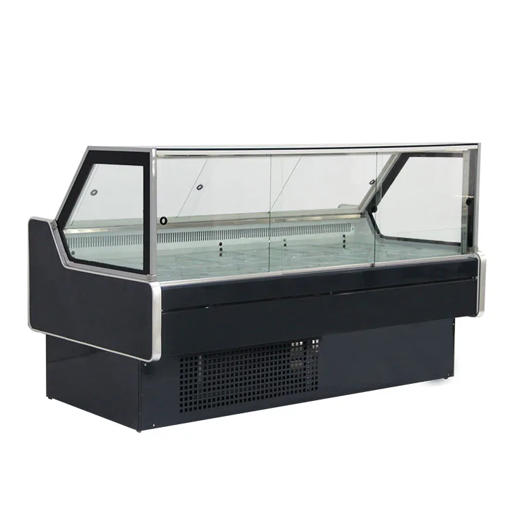 Custom Modern Supermarket Deli Food Display Refrigerator Showcase Cabinet for Sale Display Cooler Sliding Display Glass Door ISO