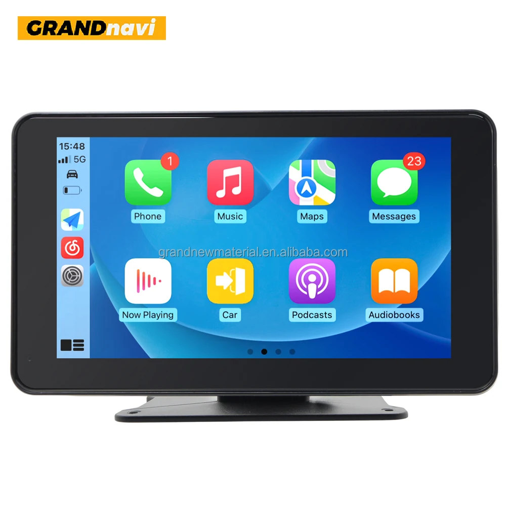 GRNADNAVI 7inch Touch Screen Wireless CarPlay Monitor AUX Cable TF Card Support Rear Camera Car Stereo