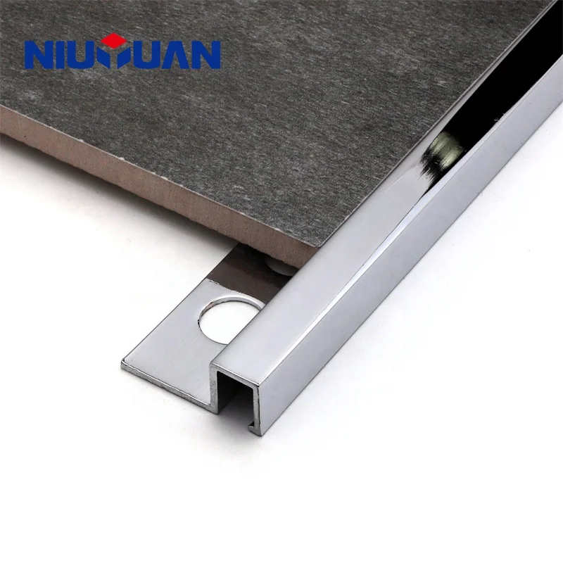 NIUYUAN Customized Profiles Decorative Tile Edge Polished Chrome Solid Brass Tile Trim