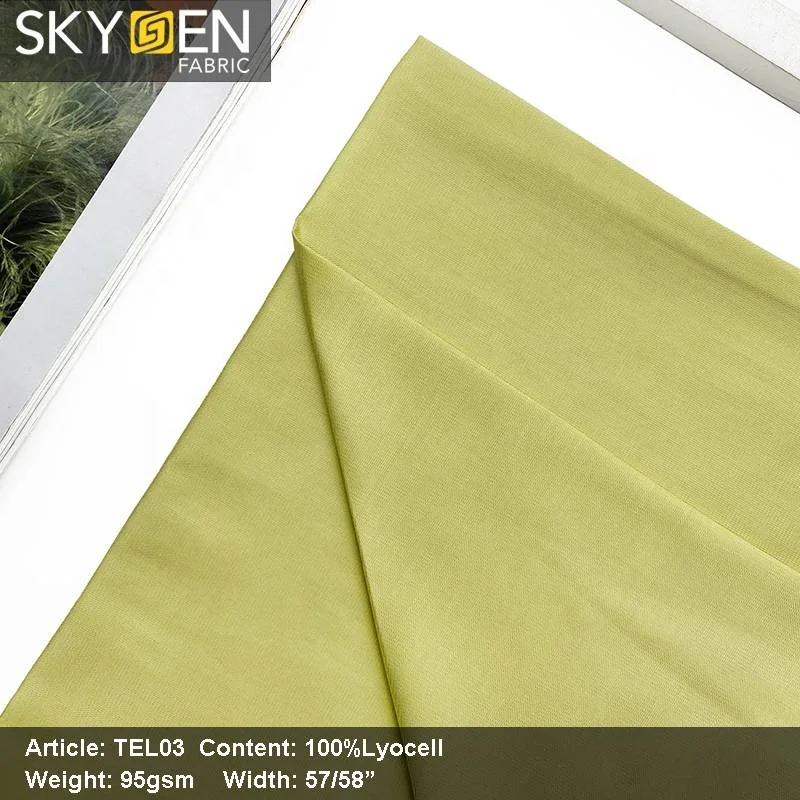 Skygen Twill Woven Soft Blouse Dress tencel Fabric Woven 100% tencel Fabric