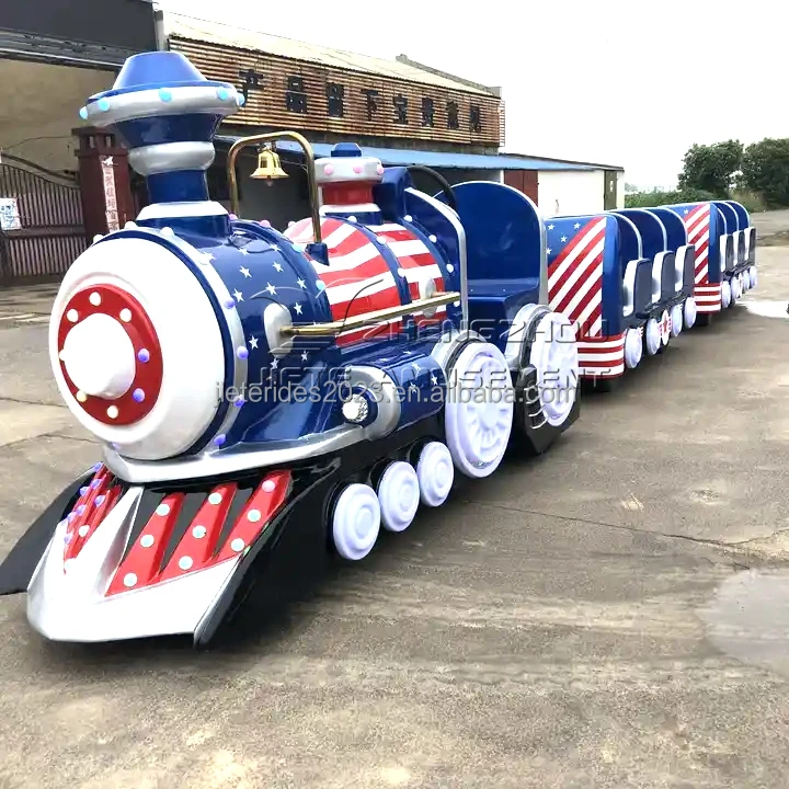 Funfair Rides Kids Amusement Trackless Train Electric Mall Train Mini Trackless