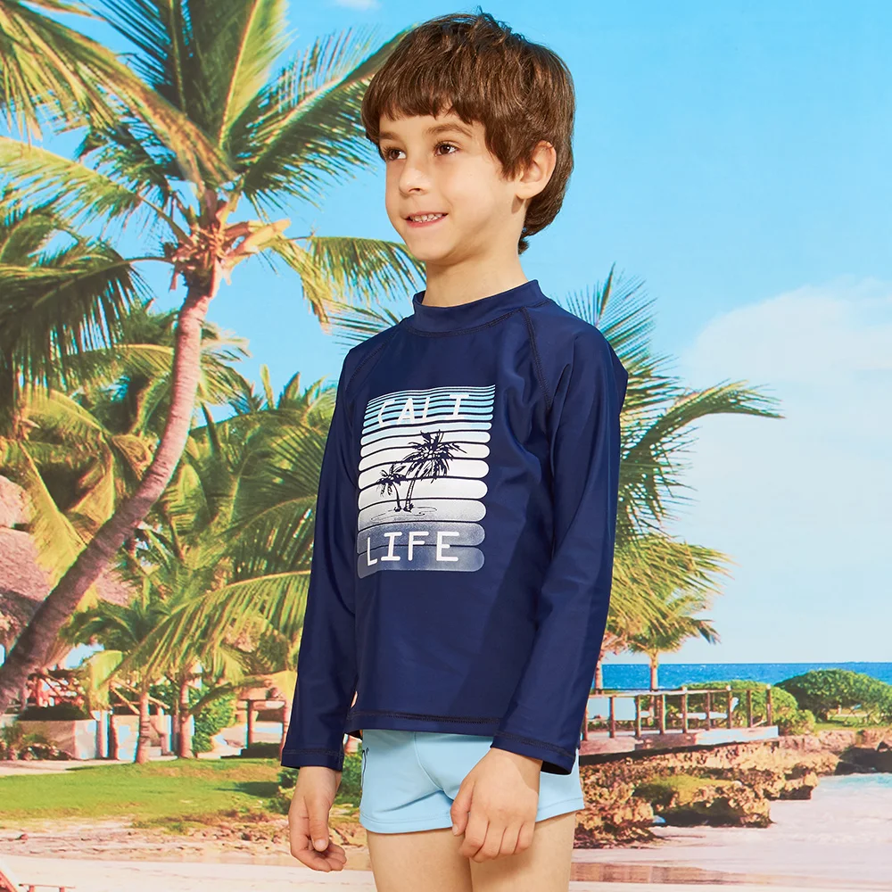 
Boys Long Sleeve Children Custom Swimwear Rash Guard Swimsuit Bathing Swimming Suit for Kids 