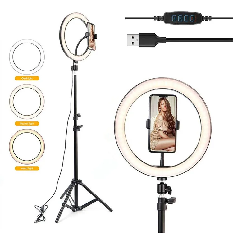 Wholesale USB Beauty Make Up Fill Photographic Lighting With Tripod Stand 10Inch 12Inch LED Ring Light