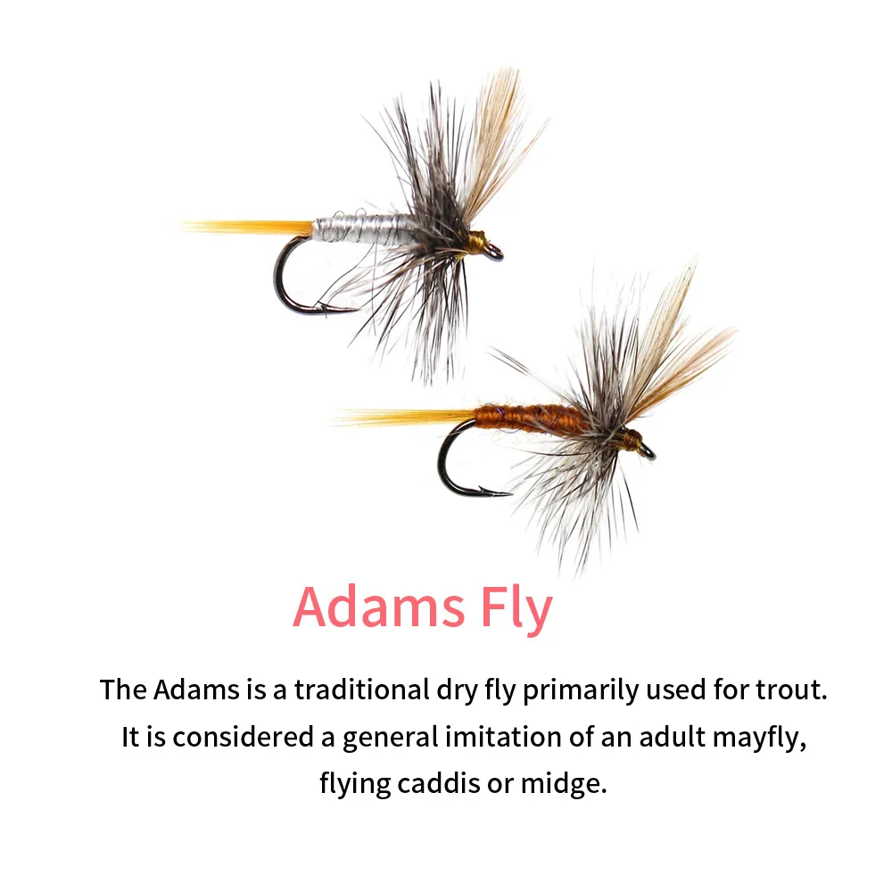 13mm Grey Brown Hand Made Parachute Dry Fly Adams Artificial Trout Fishing Lure Bait Fly Fishing Dry Flies