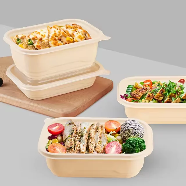 High quality corn starch custom disposable cornstarch dinner plates bowl  lunch box food container box