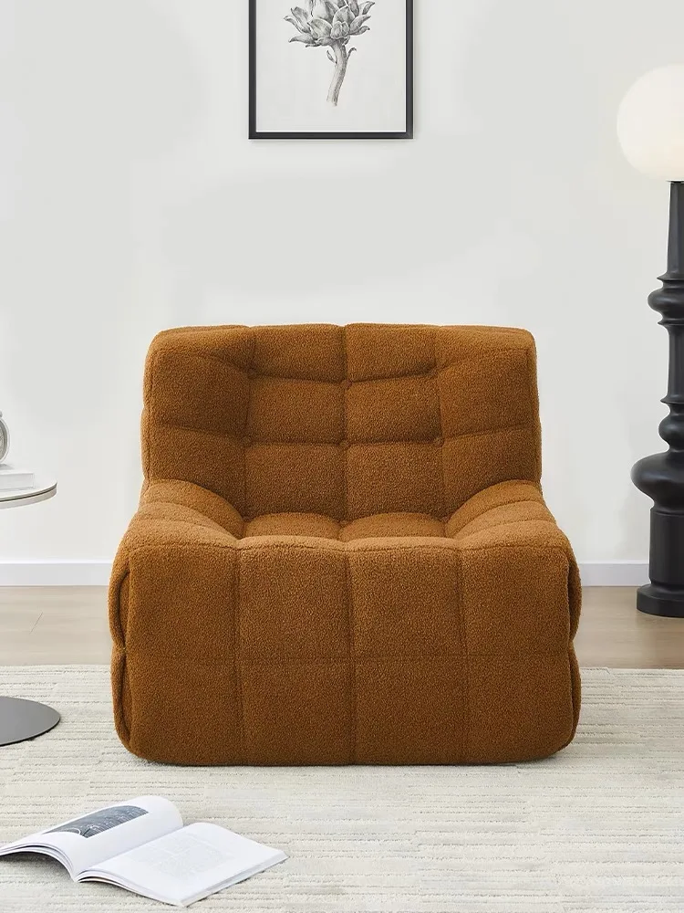 Modular Compression Sofa Vacuum Compression Roll Tofu Block Sofa Corduroy Retro Straight Modern Fabric Sofa