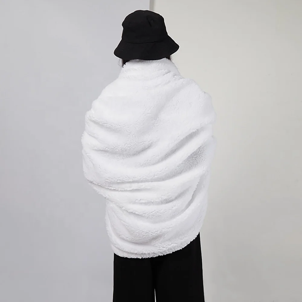 Prosub Super Soft Fleece Sherpa blanket Sublimation White Custom Print Photo Double Layer Sublimation Blank Baby Throw Blankets