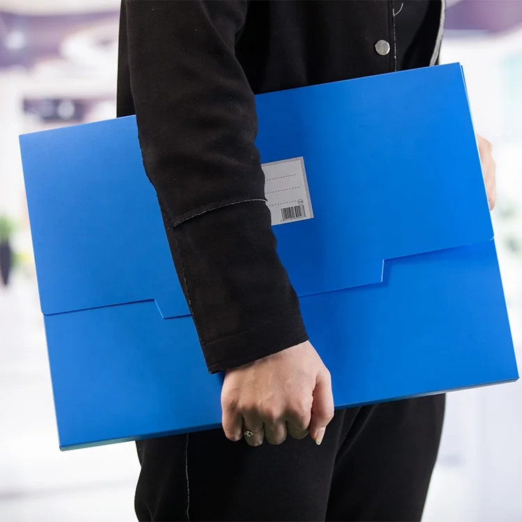 Logo Plastic Storage Document Clip Portable Case Folder A3 Size File Box