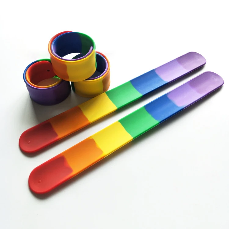 Newest Professional Cheap colorful silicone wristband blank reusable pastel silicone slap on bracelet for kids