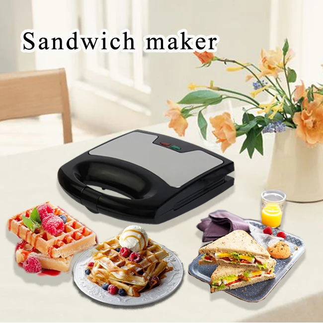 Cool touch non-stick  grill sandwich maker with stainless steel cover