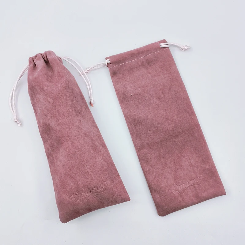 Custom logo velvet fabric gift drawstring jewelry pouches candy wedding favors bags