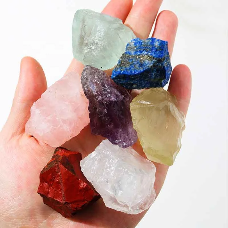 Набор из 7 необработанных камней в виде чакр для изготовления ювелирных изделий