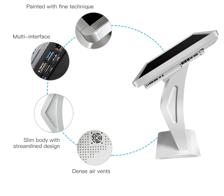 
32 42 43 inch restaurant thermal printer touch screen electronic wifi self service e kiosk price 