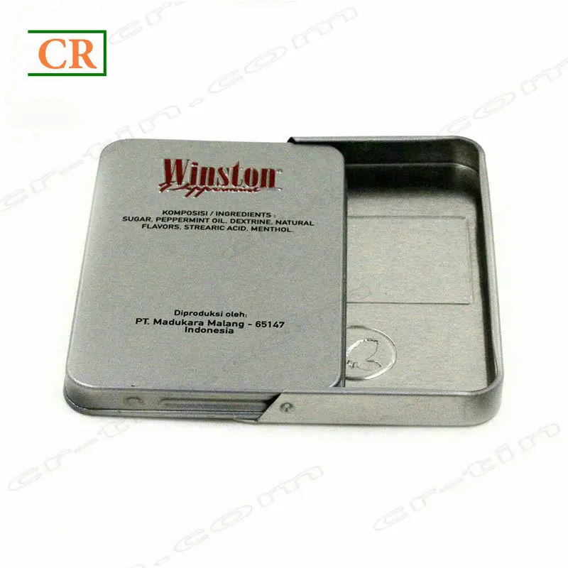 
Metallic Gold Color Child Resistant Slide Tin Case For Mints Packaging 