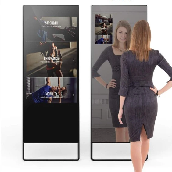 Factory Floor Stand Touch Screen Magic Smart Mirror Interactive Digital Signage and Displays Advertising Players Screen Kiosk