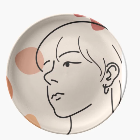 Nordic Porcelain Plate Modern Nordic Sketch Ceramic Dish Sets ceramics plates dinnerware	Dinner Plates Sets Dinnerware