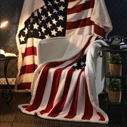 Minky Soft Flag Blanket Customize Personalized Design Sublimation Printed Warm Fleece Sherpa Throw Blankets Custom For Winter