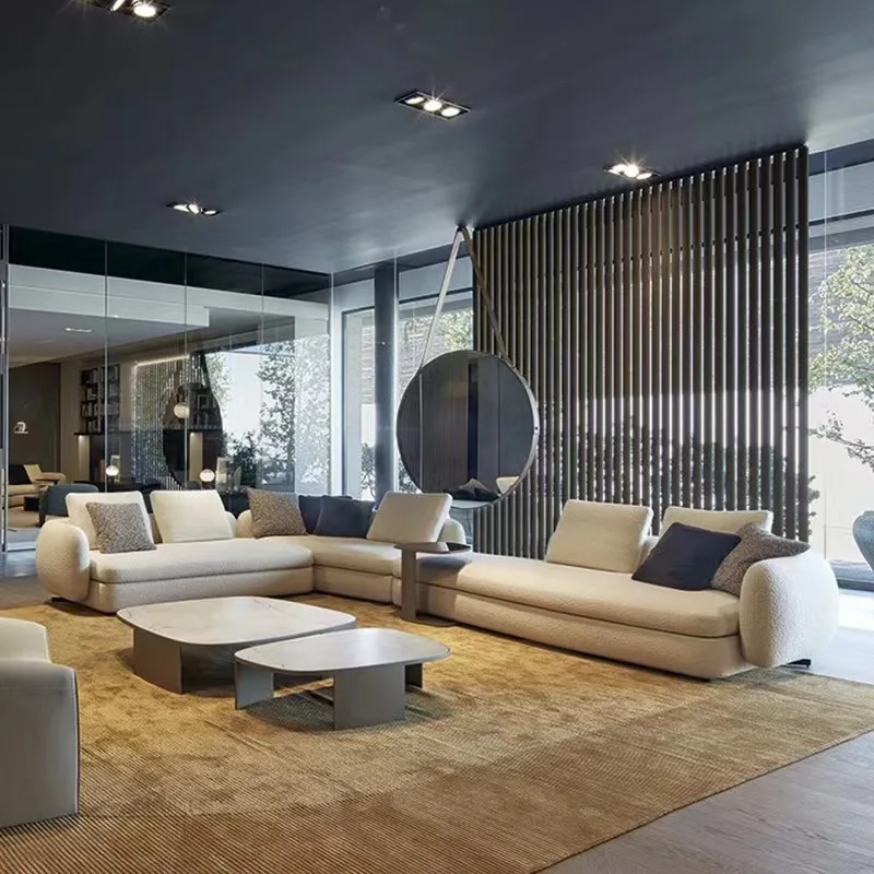 Hight End Italian Living Room Curved Sofas Sectional Fabric Sofa Sitting Height 42cm Sofa