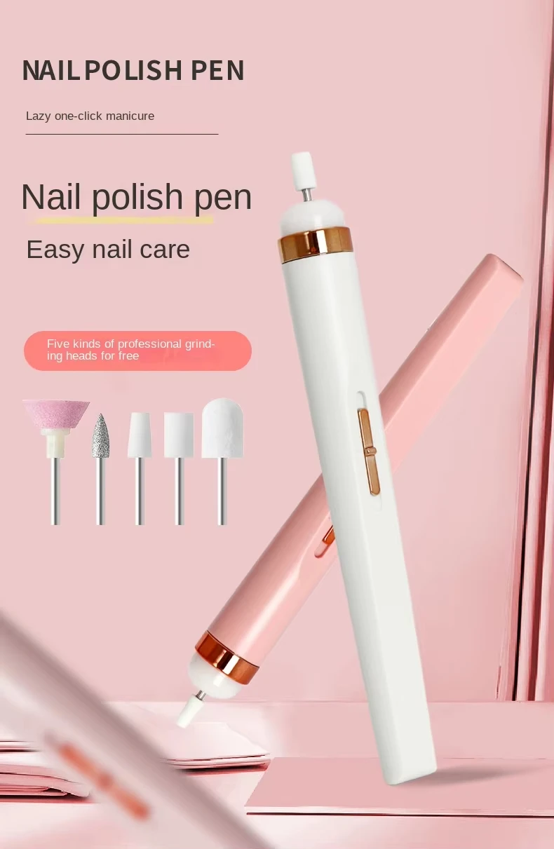 New Professional Nail Drill Machine 5 in 1 Led Light Nail Care Kit USB Rechargeable Portable Nail Drill Pen For Manicure Salon
