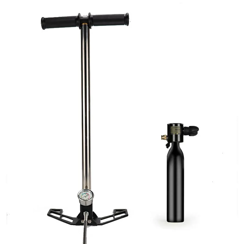 4500psi PCP Air Pump 3 Stage High Pressure senapan angin pcp Pump Stainless Steel Hand PCP Air Filling Stirrup Inflator
