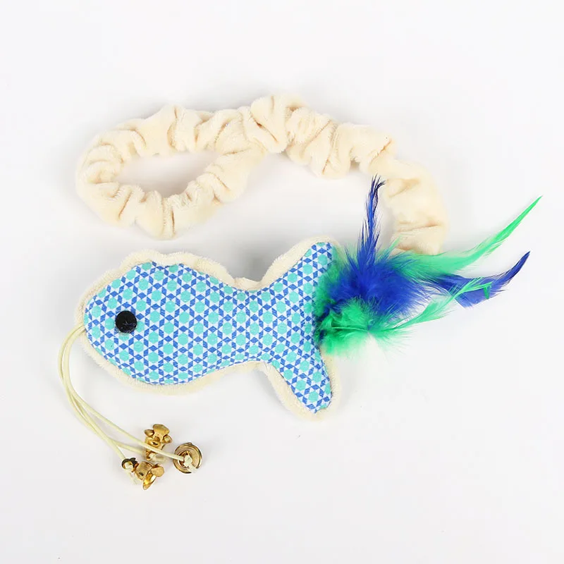PSM direct selling hot selling in Amazon sound simulated long tailed fish toys for pets to gnaw