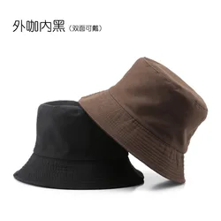 Wholesale Fashion Reversible Blank Bucket Hat Solid Color Cotton Fisherman Hats Outdoor Beach Plain Bucket Hat