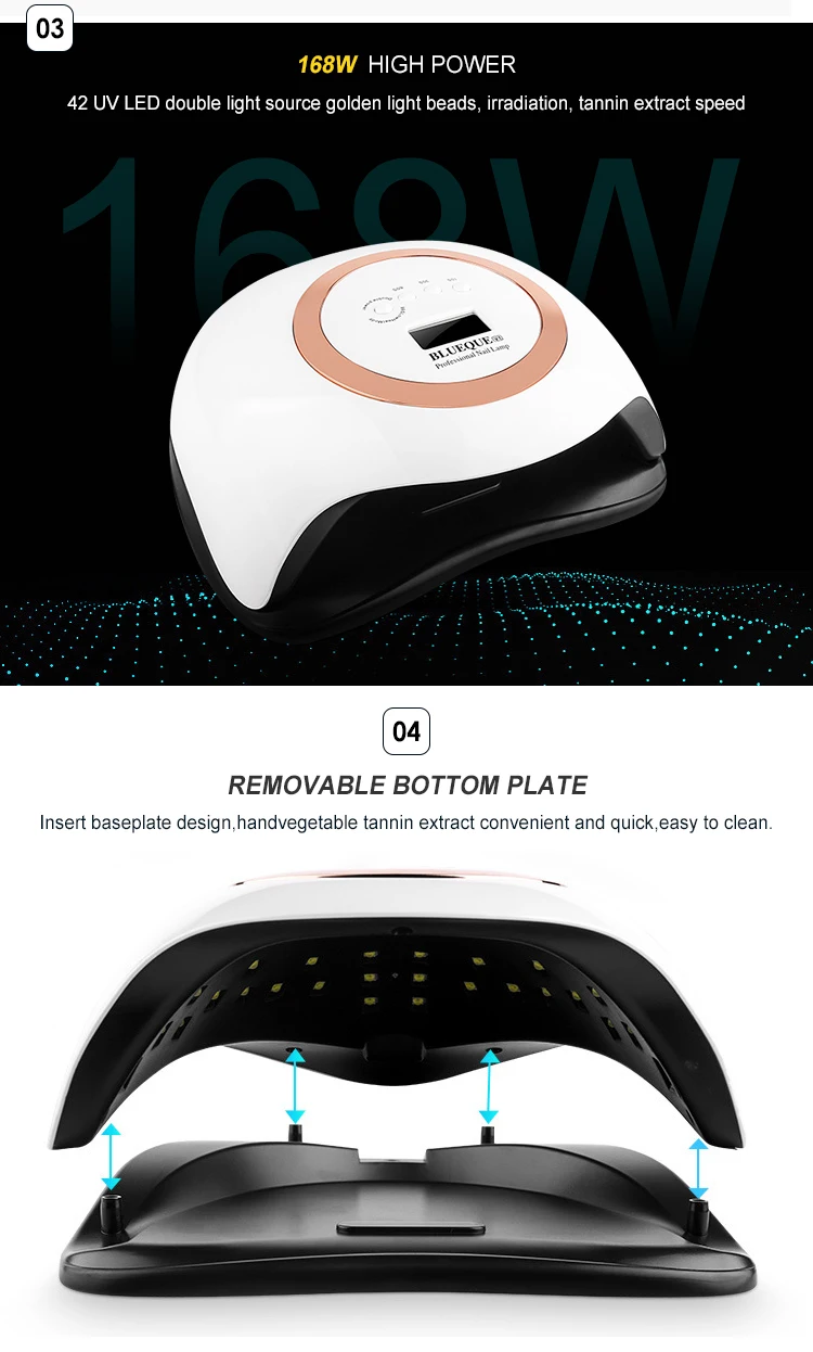 Nail lamp 168W cross-border factory wholesale UV nail art phototherapy machine LED nail polish glue baking lamp