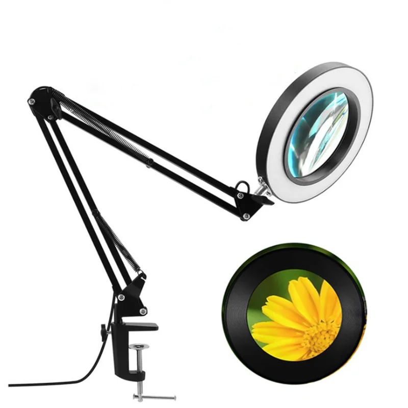 Large size lens led magnifying lamp dermatologist magnifying glass with light