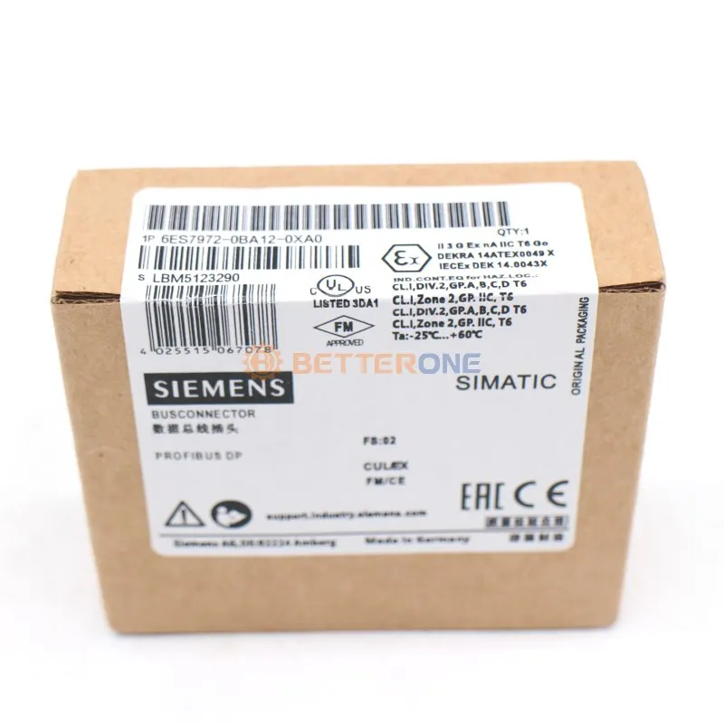 In stock sms 100% brand new original SIMATIC DP PLC Connection Plug 6ES7972-0BA12-0XA0 logic input module