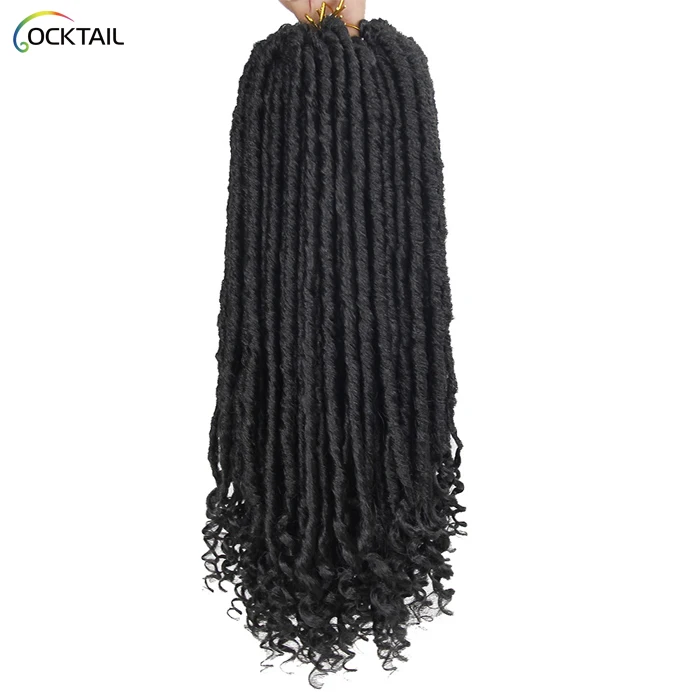 Japanese Kaneka fiber 24 faux locs crochet hair dreadlock, hair piece faux dreads soft locs with curly ends