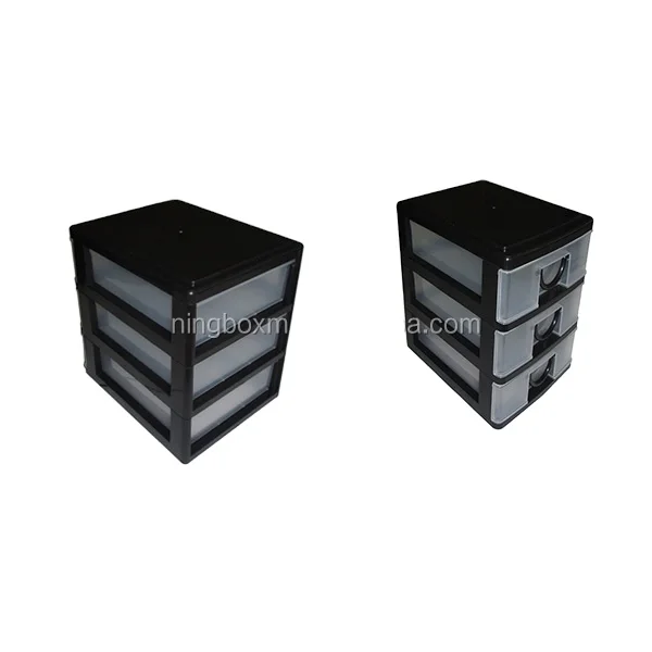 3 drawers foldable plastic storage box