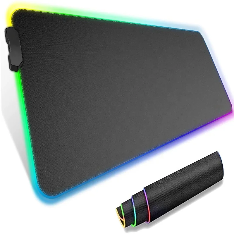Мягкий резиновый светодиодный RGB игровой коврик для