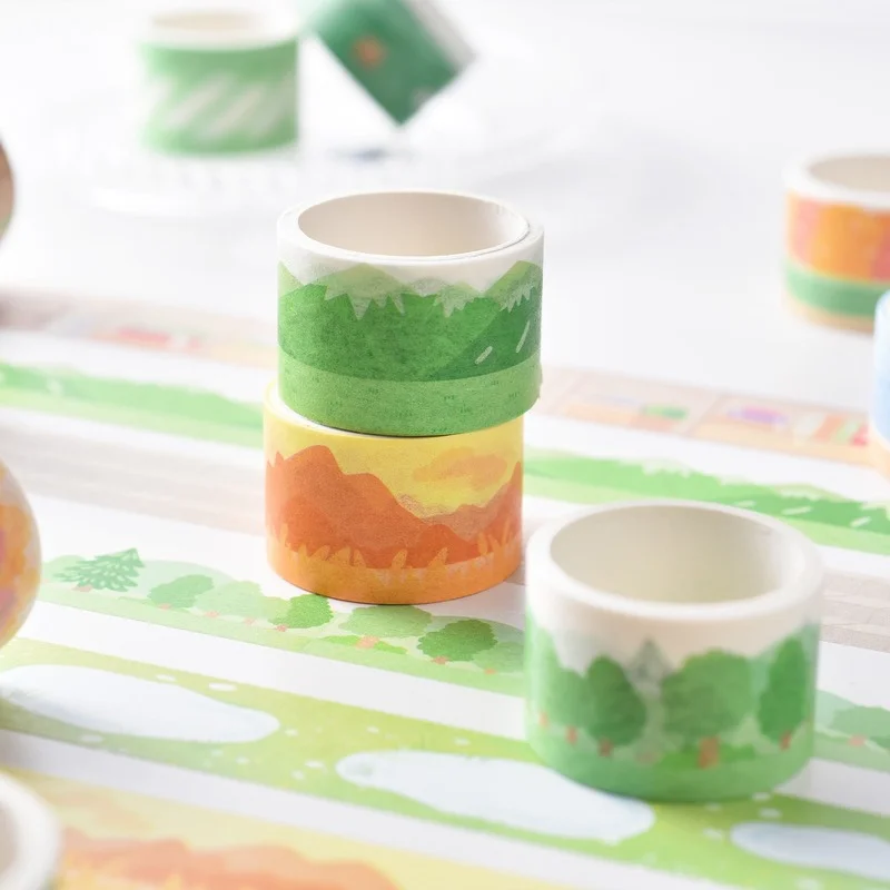 Мультяшная декоративная лента Washi для творчества набор кавайных