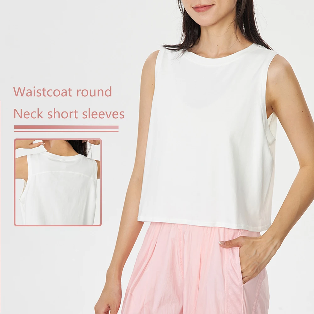 Hot selling Lulu with the same design yoga wear women sports short sleeveless shirt