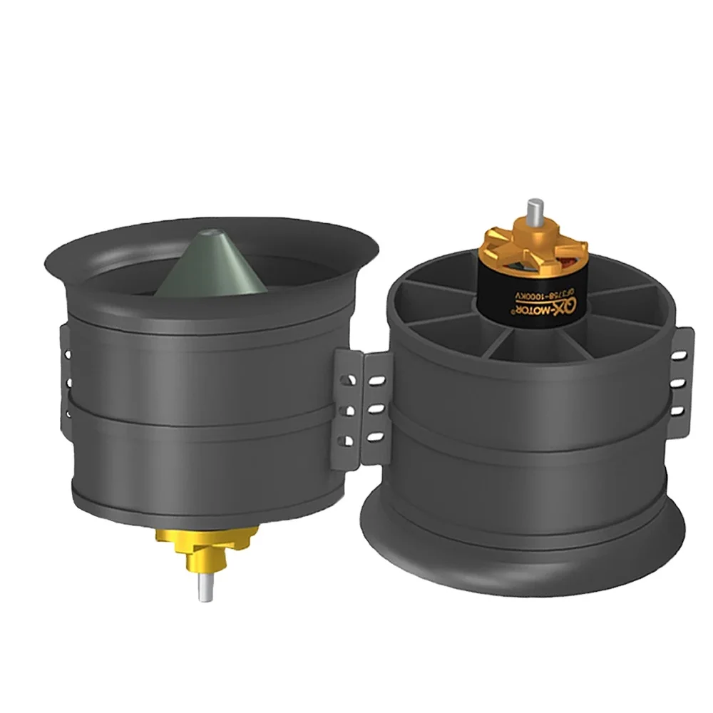 QX-MOTOR 90mm EDF (12S) QF 3758 CW CCW with 12 blade ducted fan brushless motor 1000KV suitable for DIY RC aircraft