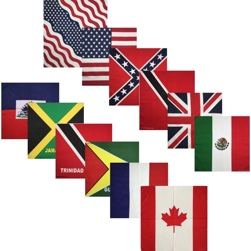 national flag men cycling bandana for head wrap 100% cotton unique bandana accessories custom bandana