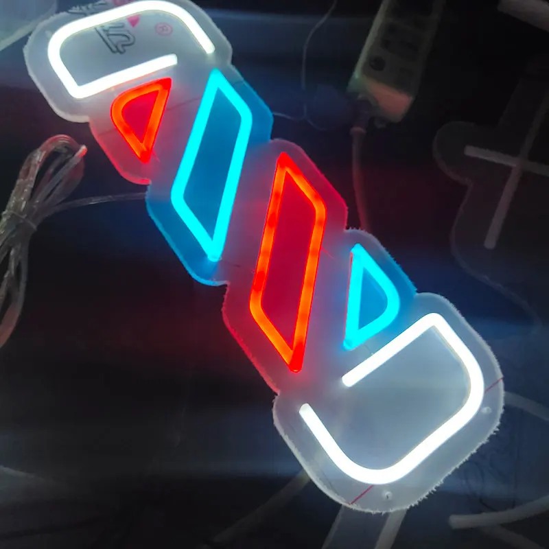 Candy Barbershop Led Neon Lights Barber Pole Outdoor Hair Salon Shop Barber Decoration Led Neon Lights