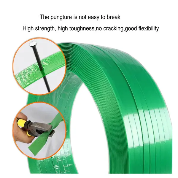 16mm 25mm polyethylene terephthalate roller green embossed pet poly strapping pet belt brown
