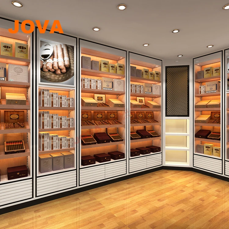 Розничная продажа, витрина для сигар, большой шкаф для сигар, витрина для сигарет, освещение, магазин сигар