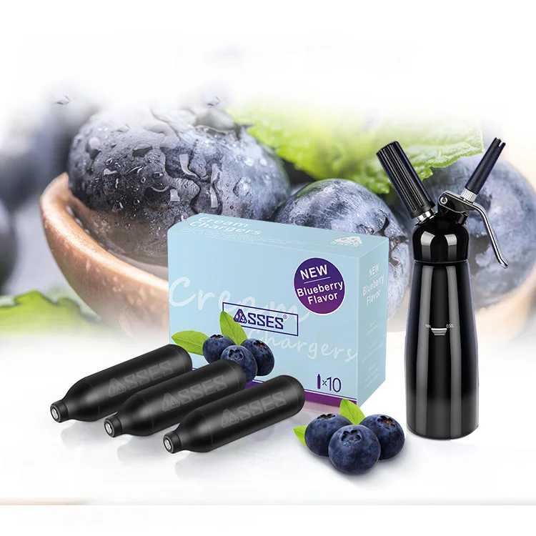 
2021 Blueberry Flavor Cheapest Price Food Grade Cream Chargers Nitrous Oxide N2o 8g Whipped Cream Charger 