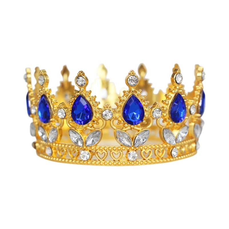 Hot Sell Wholesale Alloy Crown Flower Bouquet Birthday Cake Decoration Crown Floral Accessories