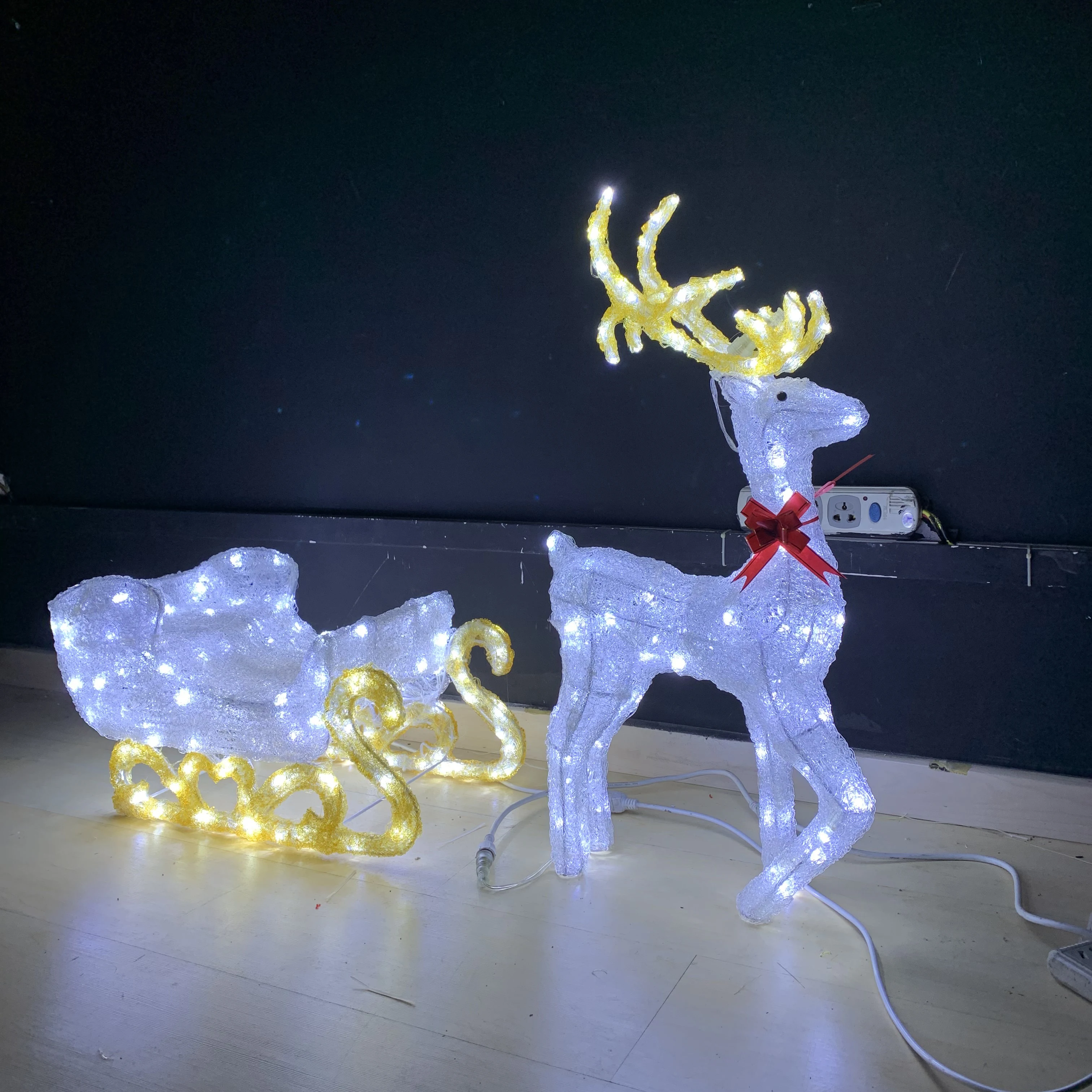 Высокое качество 3D олень to Cart LED Оленей огней в рождественском духе