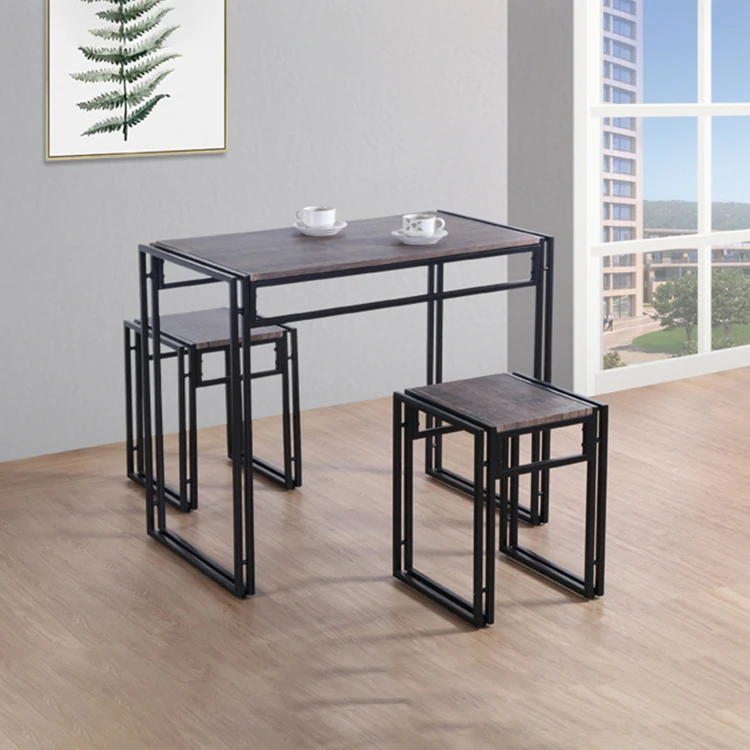 
Modern Dining Room Furniture Metal Mdf Dinner Chair And Table Set 