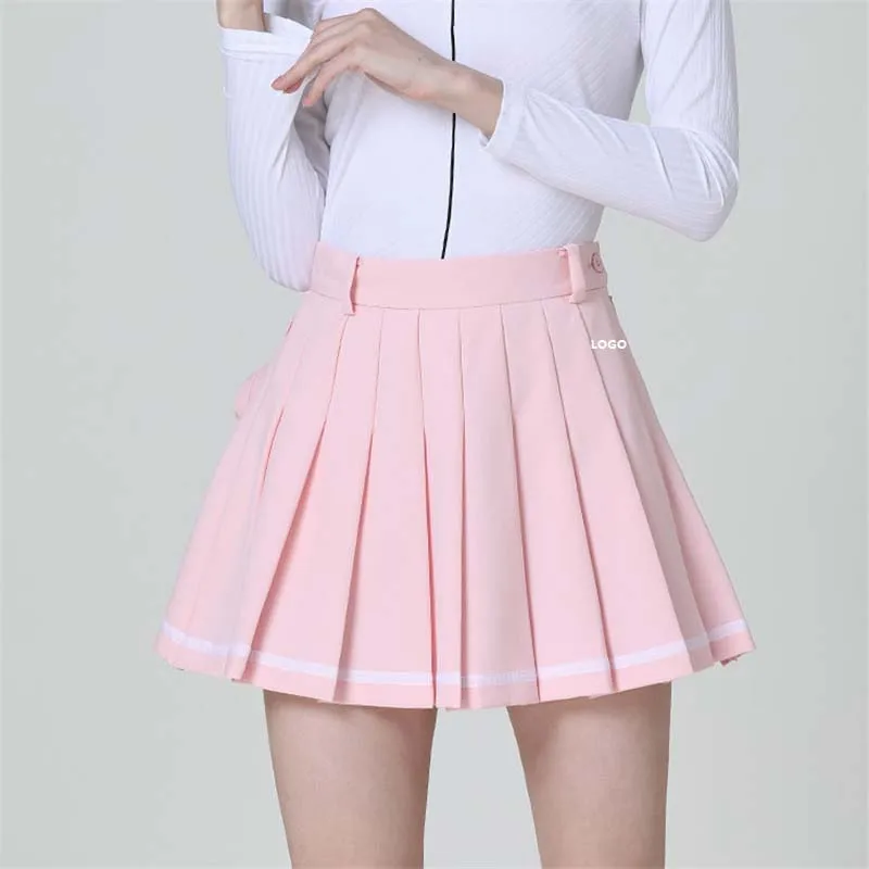 Custom Ladies Golf Culottes Women Golf Pleated Skirts High Waist Tennis Skirt