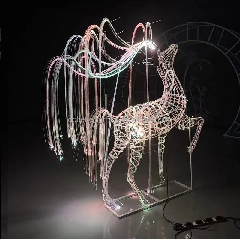 Christmas lighting optical fiber Sika deer lighting 3D motif  light  Manufacturers direct sales outdoor  park/Commercial Plaza